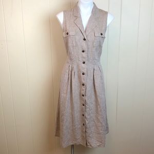 .J. Jill Light Academia Shirt Dress Medium NWT Neutral Classic